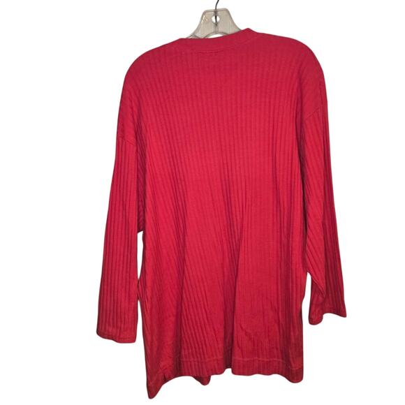 REPUBLIC RED RIBBED CHRISTMAS HOLIDAY SWEATER LARGE 0273 - Picture 3 of 8